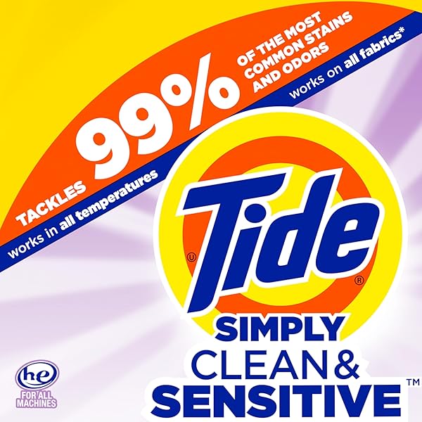 TIDE SIMPLY CLEAN & SENSITIVE LAUNDRY DETERGENT, COOL COTTON SCENT, 89 LOADS, 117 FL OZ, TIDE LAUNDRY DETERGENT, LAUNDRY SOAP