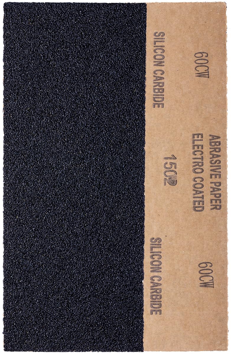 YoiYee 60 Grit Wet & Dry Sandpaper Sheets, 23x9.5cm Medium Coarse Abrasive Sand Paper Roll for Wood, Metal, Plastic, Glass, Stone and Wall Sanding, 10 Pack