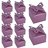 VGOODALL 50PCS Party Favor Boxes, 2.4" x 2.4" x 1.8" 3D Butterfly Candy Boxes Purple Baby Shower Favors for Wedding Birthday Party Gift