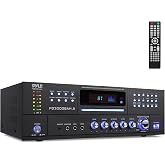 Pyle Home Theater Amplifier - 4000 Watt Wireless BT Streaming Audio/Video Receiver System with CD/DVD Player, AM/FM Radio, HDMI, and MP3/USB Compatibility