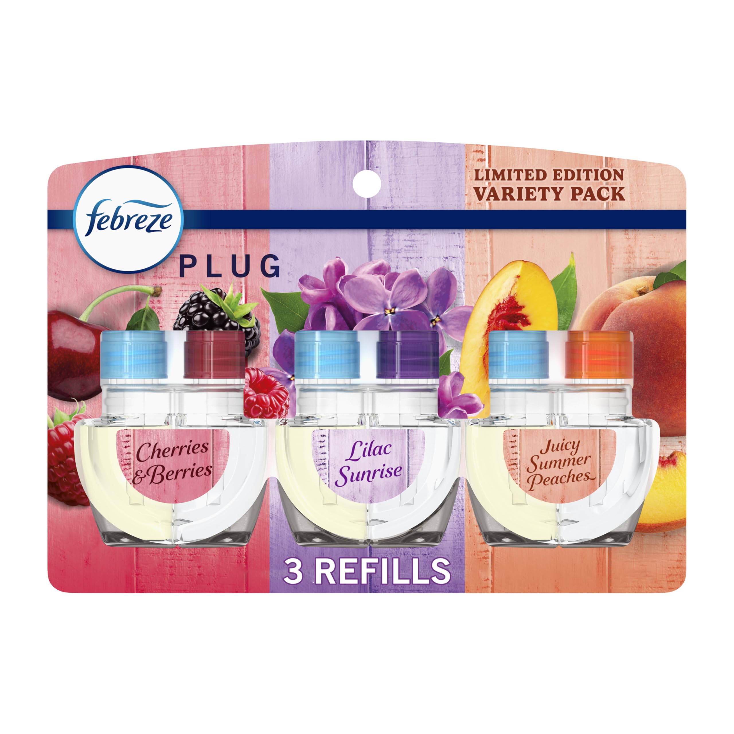 Febreze Plug In Air Freshener, Odor-Fighting Scented Oil Refill, Air Fresheners for Home and Bathroom and Kitchen, Long Lasting for Strong Odors, Spring Scent Mix, 3 Refills