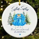 FaCraft Gift for Sisters - Christmas Sister Gift from Sisters - Ceramic | Sister Christmas Ornament 2026 Xmas Tree Decorations - Birthday Gifts - Best Friends Ornaments for Women Sisterhood Gifts