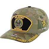 US Army Veteran Hat for Men Official Licensed Military Veterans Embroidered Patch Design Army Seal Adjustable Baseball Cap