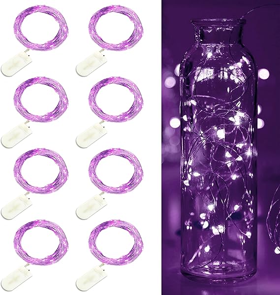 Purple LED Fairy Lights Centerpiece Decor 20 LEDs Wire String Lights