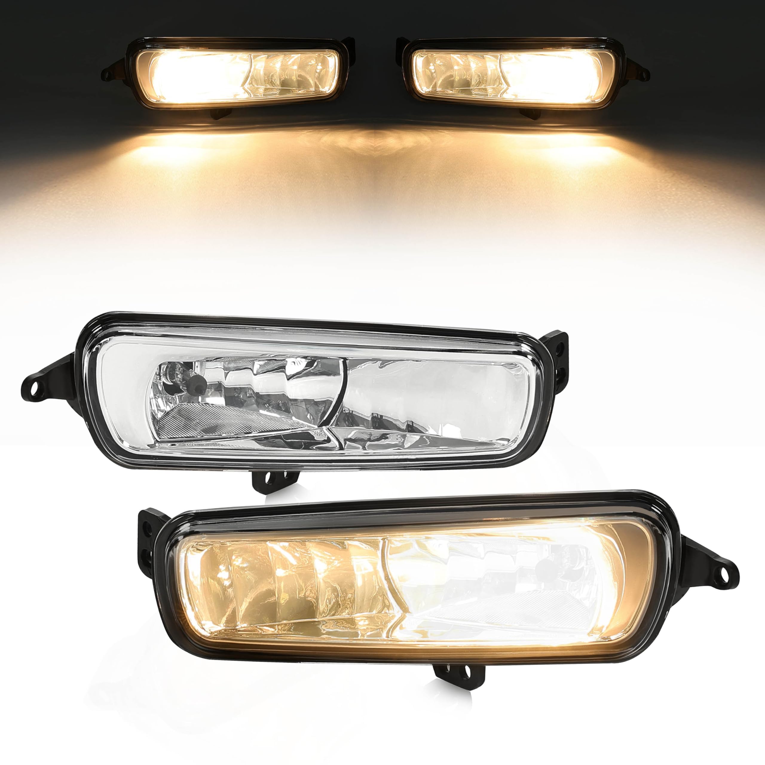 Photo 1 of HECASA Fog Light Compatible with 2020-2023 Ford Transit Bumper Driving Fog Lamps W/Wiring Left & Right Side Clear Lens Plastic Material Replacement for FO2592236 FO2593236