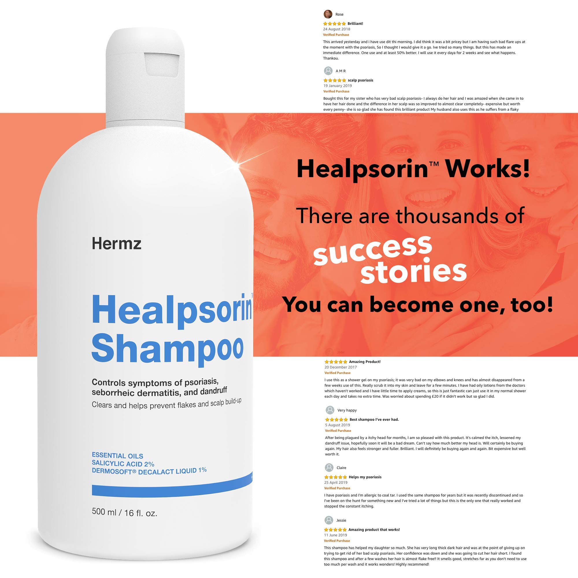 Therapeutic Psoriasis Shampoo 500ml Salicylic Acid Dermosoft