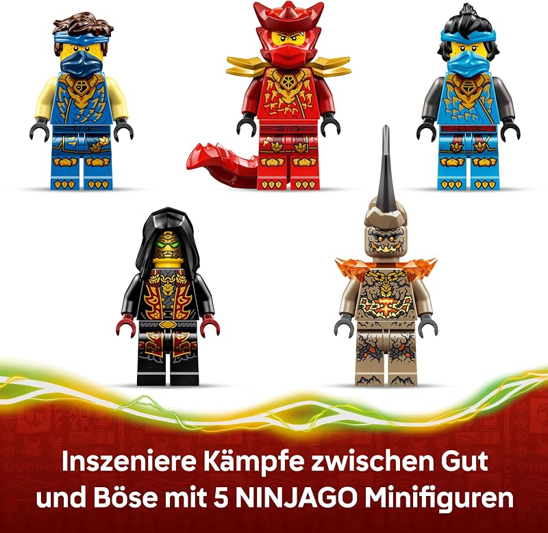 NINJAGO 2in1 Jays Transformationsflitzer - Ninja Truck mit 5 Minifiguren, inkl. Kai und NYA, sowie Shuriken und Schwertern - Kreatives Geschenk für Jungen ab 8 Jahren und Fans - 71856