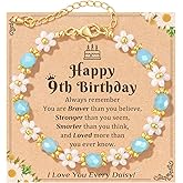 KOXMOON Birthday Gifts for 9 10 Year Old Girl, Granddaughter Gifts from Grandma Daisy Bracelet Girly Girl Stuff, I Love You Every Daisy
