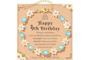 KOXMOON Birthday Gifts for 9 10 Year Old Girl, Granddaughter Gifts from Grandma Daisy Bracelet Girly Girl Stuff, I Love You Every Daisy