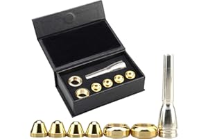 Trumpet Mouthpiece 3C 2C 2B 3B Bb 1 Silver Shank, 2 Heads Replacement,4 Cups Made of Brass,Silver Gold Plated Firm Exquisite 