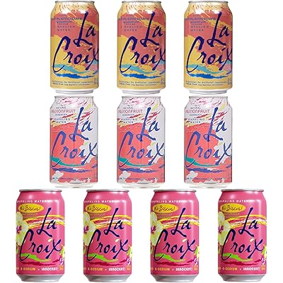 La Croix Grapefruit, Hibiscus, Passionfruit Naturally Essenced Flavored Sparkling Water - Variety Pack, 12 oz Can (Pack of 10, Total of 120 Oz)