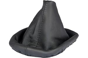 L & P Car Design Shift Boot Cover Genuine Leather Compatible with BMW 3 Series e30 e36 e46 5 Series e34 Manual Transmission Black