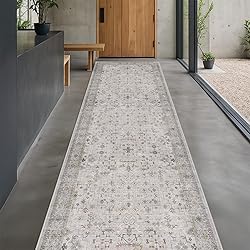 Hazo Haus Light Gray Washable 2'6"x10' Wide Hallway
