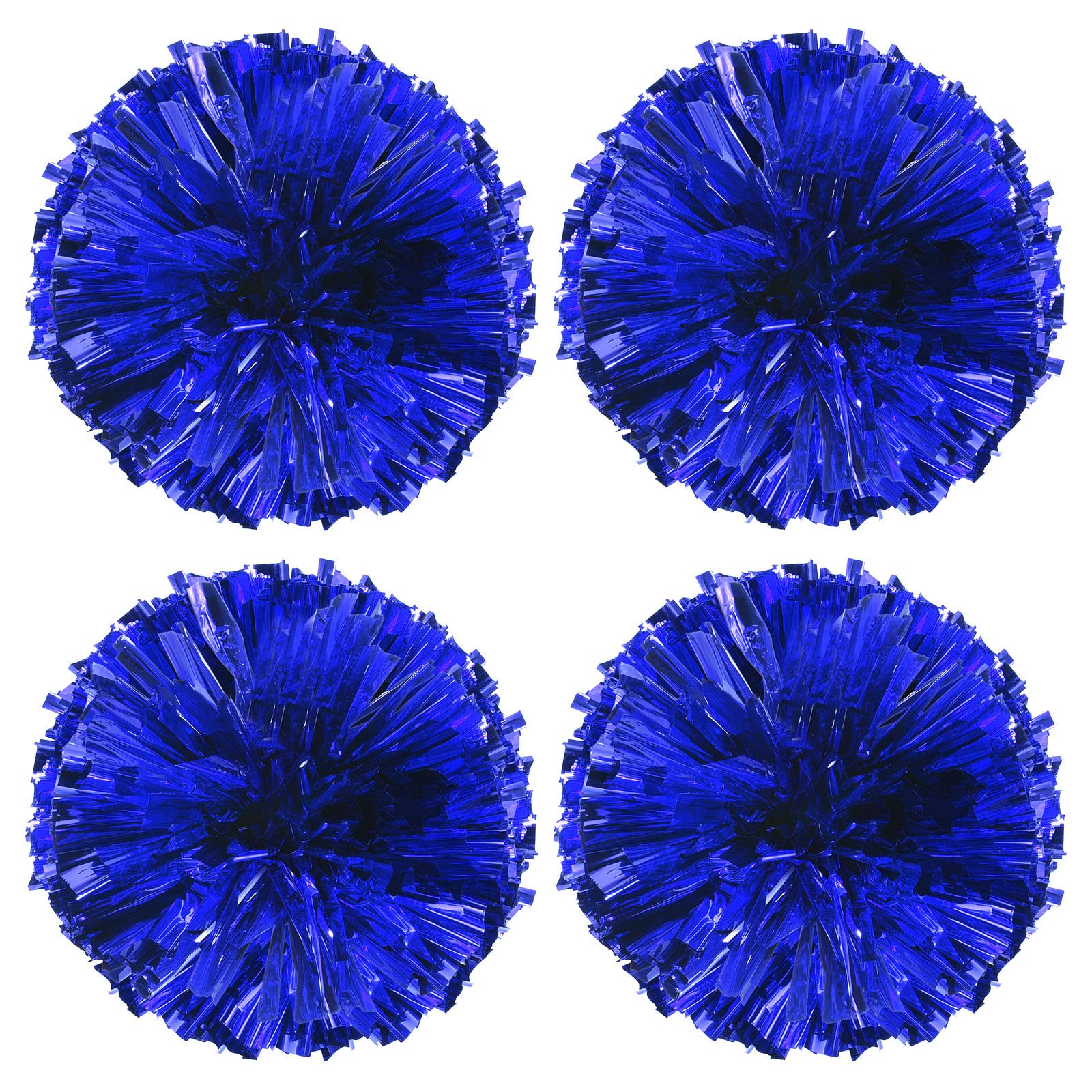 PATIKIL Cheerleading Pom Poms, 4 Pack PET Cheer Pom with Finger Holes for Sport Game Team Spirit Fun Dance Stage Events, Blue