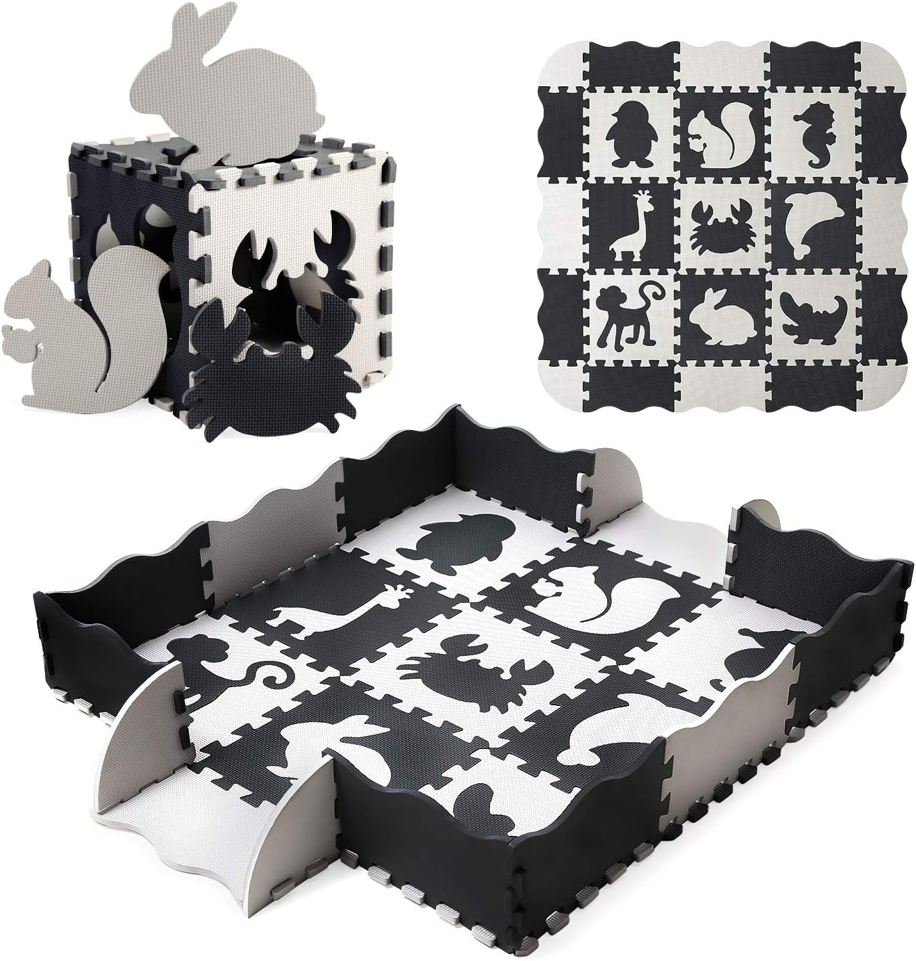 Baby Play Mat Floor Mat Foam Puzzle Playmat Interlocking Floor Tiles Crawling Mat for Kids, Toddlers and Infants: Toys & Games