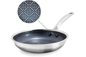 Blue Diamond Cookware, Bond 8" Frying Pan Skillet, Hybrid Diamond Infused Non Stick Stainless Steel, Non Toxic PFAS & PFOA Fr
