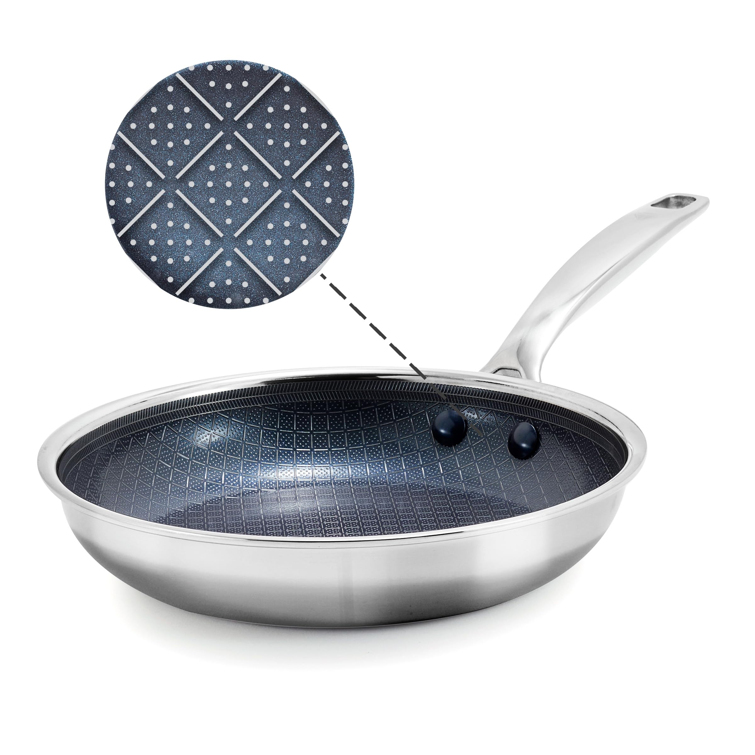 Photo 1 of **SEE CLERK NOTES** Blue Diamond Hybrid Nonstick Stainless Steel 10” Frying Pan, PFAS-Free Ceramic Diamond Surface Skillet, Diamond Bond Powerful Searing, Dishwasher Safe, Stay-Cool Handle, Induction Ready, All Cooktops
