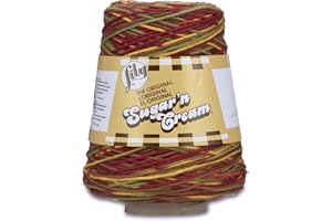 Lily Sugar'n Cream Cotton Cone Yarn, 14 oz, Autumn Leaves Ombre, 1 Cone