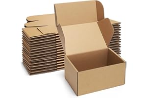 Poever Shipping Boxes 6x4x3 inches Small Mailing Boxes 25 Pack Brown Cardboard Corrugated Box Mailers