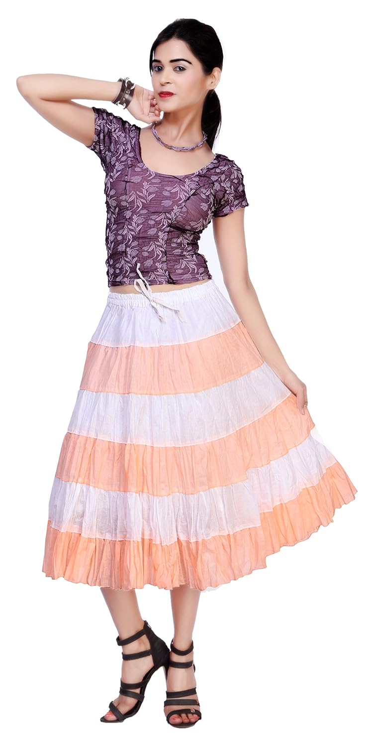 carrel cotton fabric women short skirt(agspl-3133-iry-sk)