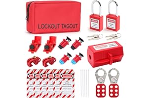 OMGTMD Breaker Lockout Tagout Kit Electrical - Loto Safty Padlock Set Loto Tags Lockout Plug Lock Out Tag Out Station