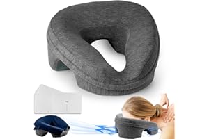VVB Face Down Pillow Massage Headrest for Bed, Stomach Sleeping Pillow, Face Cradle, BBL Pillow After Surgery Post Eye Surgery Recovery Equipment for Massage Tables,Piercing Pillows Removable Cover Black