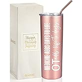 Onebttl Occupational Therapist Gifts for Women, Appreciation Gifts for OT on World Occupational Therapy Day, Birthday and Christmas, 20 oz Insulated Stainless Steel Tumbler-OT Adds Life to Days