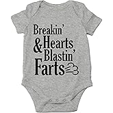 AW Fashions Breakin' Hearts & Blastin' Farts Baby Bodysuit Funny Cute Infant Clothing Baby Wear Apparel
