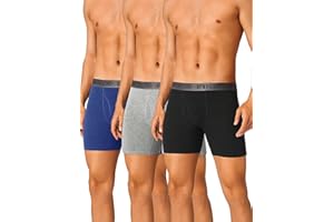 FINETOO Mens Underwear Cotton Boxer Briefs Soft Comfort Boxers Moisture-Wicking Breathable Underwear for Men Pack 3