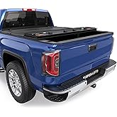 KUIPERAUTO Hard Folding Quad 4-Fold Tonneau Cover Compatible with 2025 2026 Chevy Silverado GMC Sierra 1500/2019-2026 Chevy Silverado GMC Sierra 1500 (ONLY New Body) Fleetside 5.8FT Truck Bed Cover
