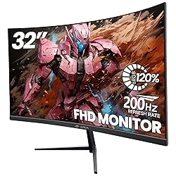 CRUA 32Inch Curved Gaming Monitor, FHD