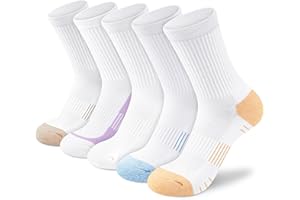 CUANGYA Crew Socks Women Athletic Hiking Running Cushioned Compression Socks 3-5 Pairs