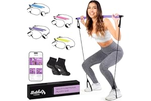 Stretched Fusion Pilates Bar Kit with Resistance Band for Home Workouts | Multifunctional Home Pilates Kit Set for Women & Men | Workout Bar for Legs, Hip, Waist and Arm, Includes 3 Bonuses