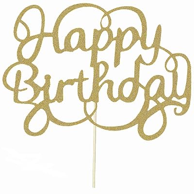 4 Pack Happy Birthday Cake Topper Color Glitter Gold ประเทศไทย | Ubuy