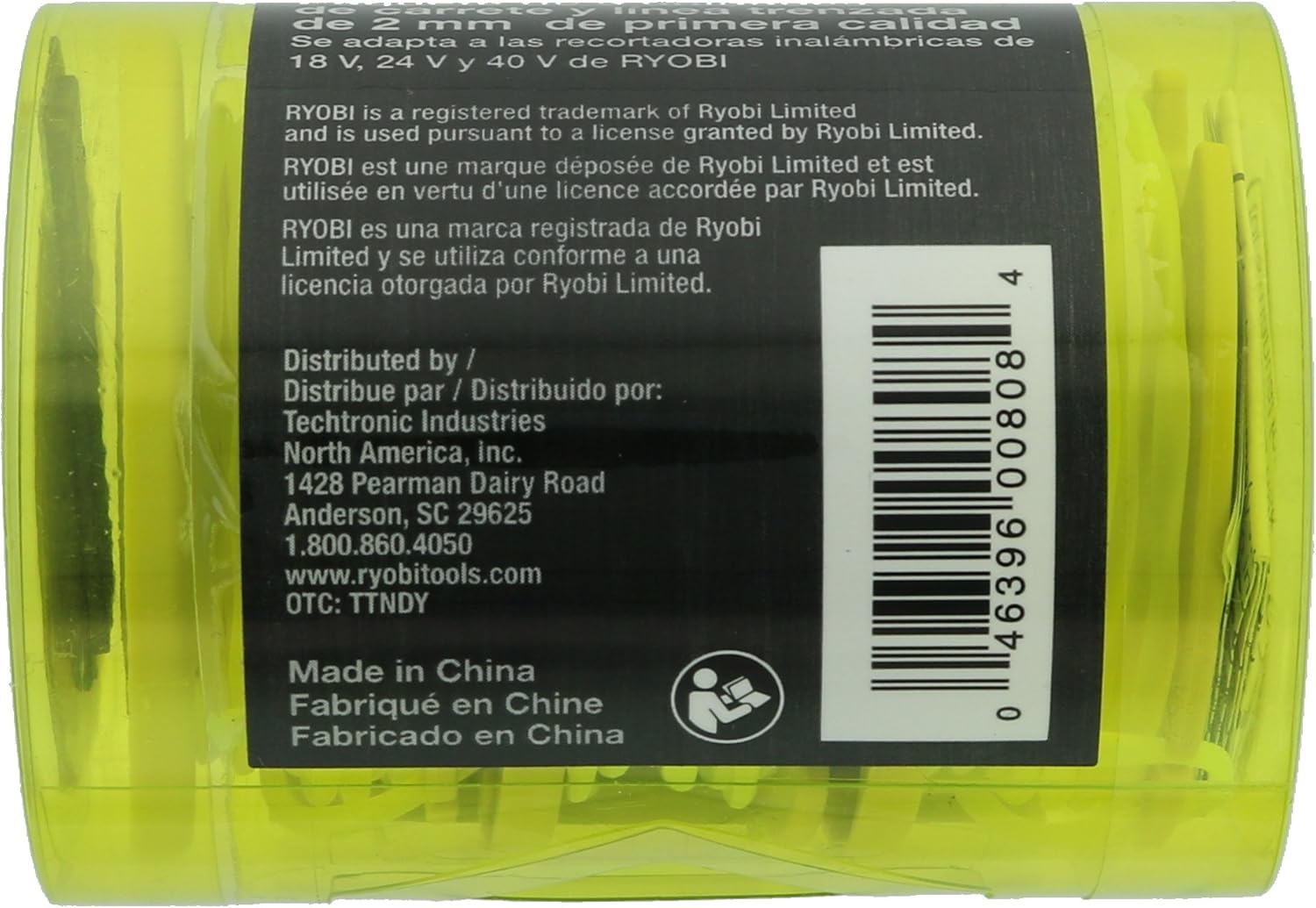 Ryobi One PLUS+ AC80RL3 OEM .080 Inch Twisted Line and Spool Replacement for Ryobi 18v, 24v, and 40v Cordless Trimmers (3 Pack) : Garden & Outdoor