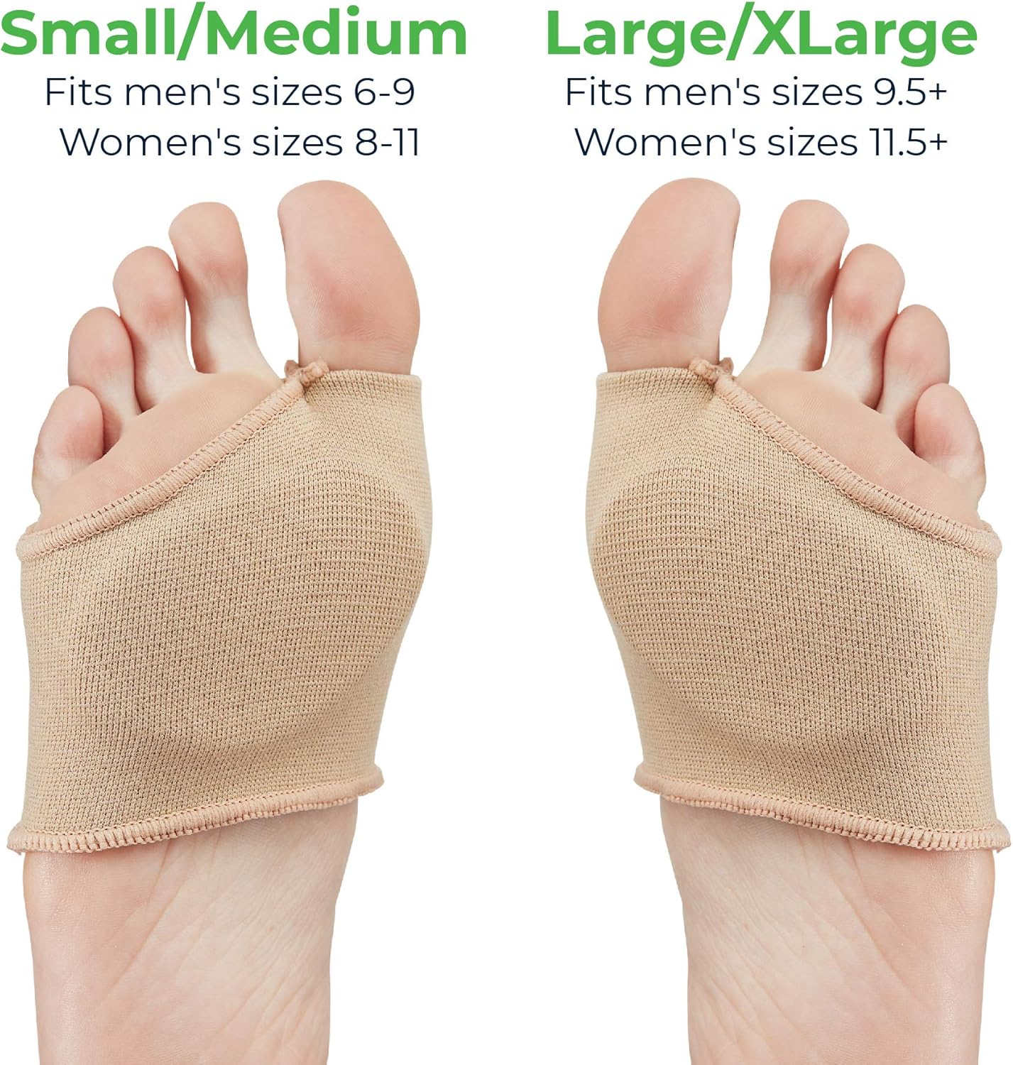 NatraCure Gel Metatarsal Pads - 1 Pair - with Metatarsalgia Forefoot Cushion - for Ball of Foot Pain Relief - (Sizes: Small/Medium to Large/X-Large): Health & Personal Care