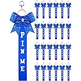Landical Cheer Pin Me Ribbon Cheerleader Ribbon Keychain with Rhinestones Bow for Cheerleader Bag Backpack
