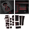 CupHolderHero Compatible with Ford EcoSport Accessories 2018-2022 Premium Custom Interior Non-Slip Anti Dust Cup Holder Inserts, Center Console Liner Mats, Door Pocket Liners 25pc Set (Red Trim)