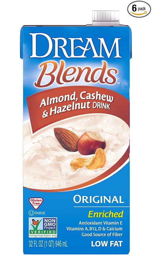 Dream blends almond, cashew&hazelnut drink Original 32oz nogmo (084253225618)