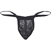 MuscleMate Men's Thong T-Back Underwear, Hot Men's See-Through Thong G-String T-Back Undie.