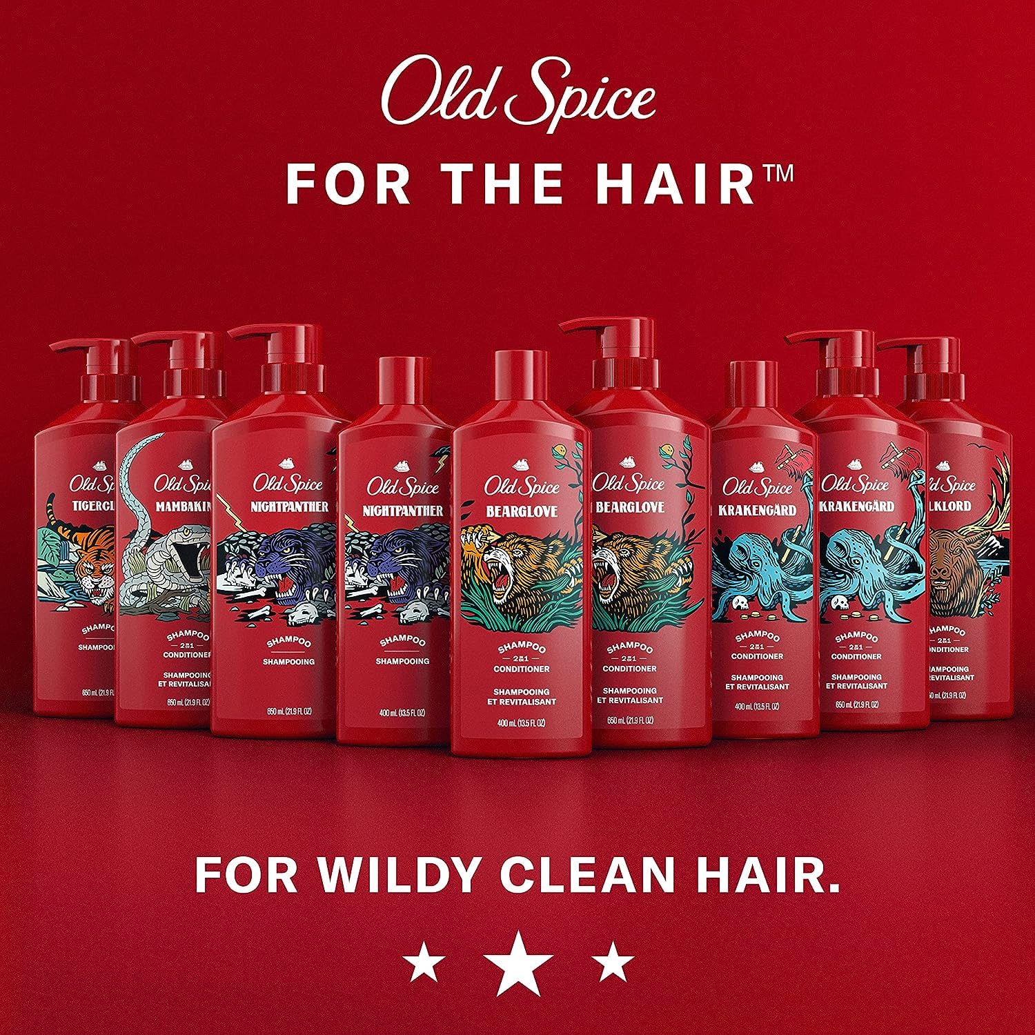 Old Spice MambaKing 2-in-1 Shampoo and Conditioner Set for Men, Healthier, Fuller, More Moisturized Looking Hair, 21.9 Fl Oz Each, Twin Pack