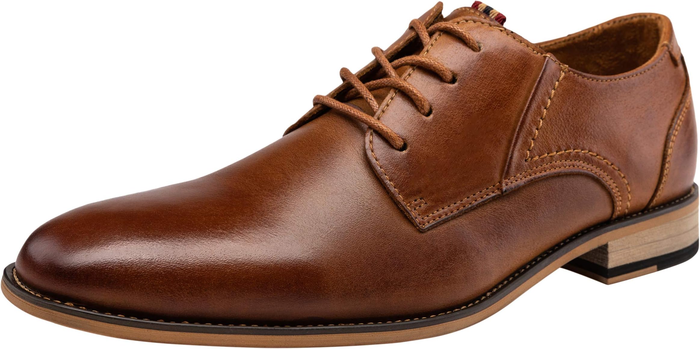 VOSTEY Men's Oxford Retro Leather Formal Lace Up Dress Shoes for Men