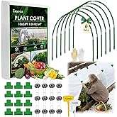 10x33FT Plant Covers Freeze Protection Kit, Garden Hoops Winter Kit, Frost Blankets for Outdoor Plants, Raised Bed Snow Protection, Reusable Winter Row Cover for Greenhouses