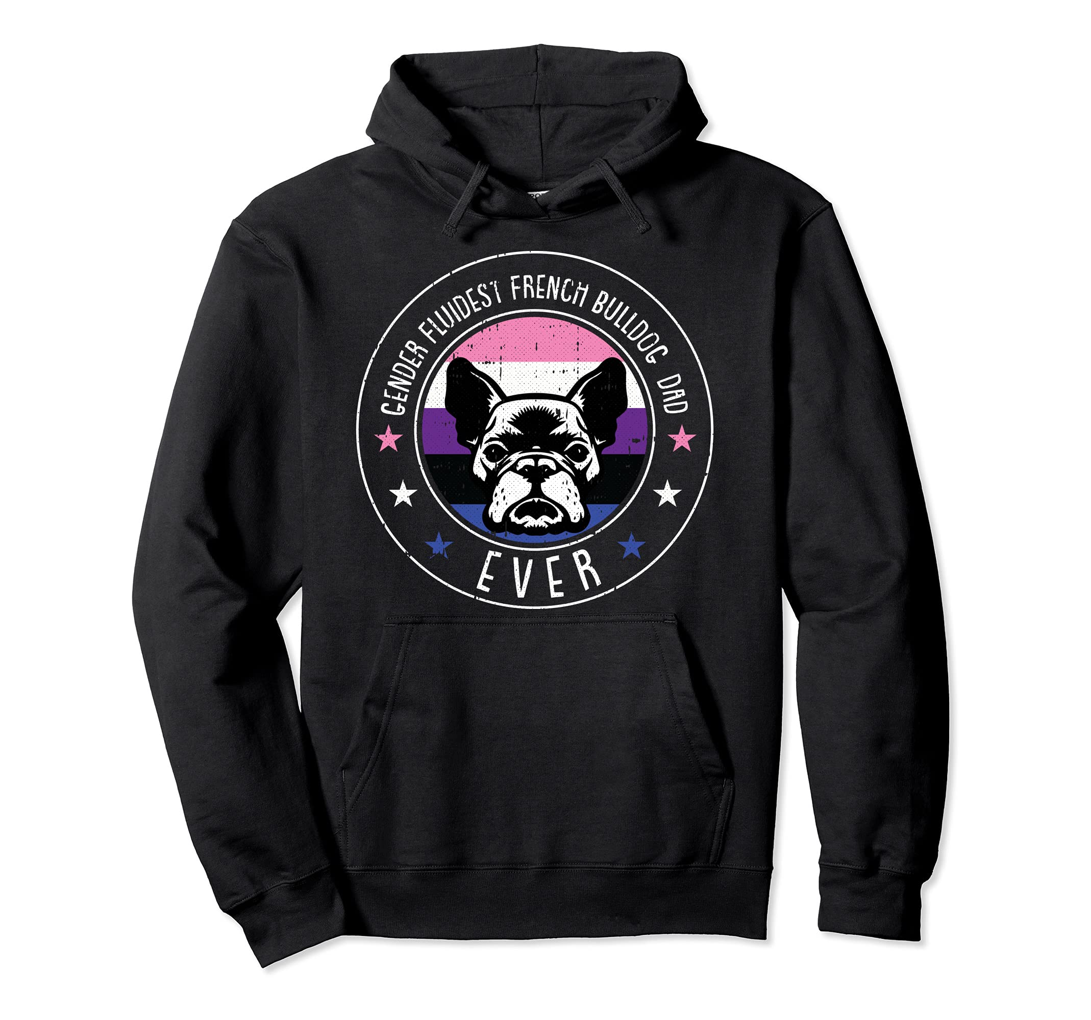 French Bulldog Dad LGBT-Q Genderfluid Pride Frenchie Dog Pullover Hoodie