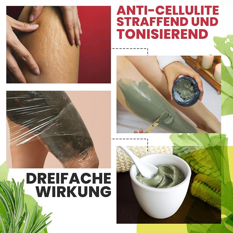 Meeresalgen Anti-Cellulite Schlamm: Bekämpft Cellulite und Hauterschlaffung. Straffender Effekt und sichtbare Ergebnisse. Professionelle SPA-Schlamm-Schockbehandlung - Ready To Use - 6000 g 6 kg
