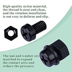 Pzsmocn 150 Pieces/50 Sets M6*10 mm Plastic Black