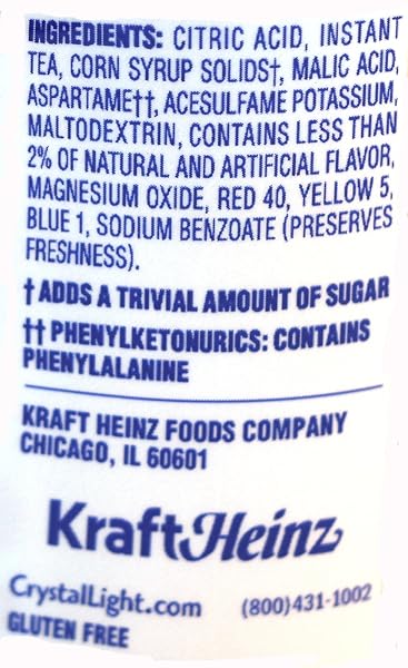 CRYSTAL LIGHT PEACH ICED TEA DRINK MIX, 12-QUART CANISTER 6 PACKETS