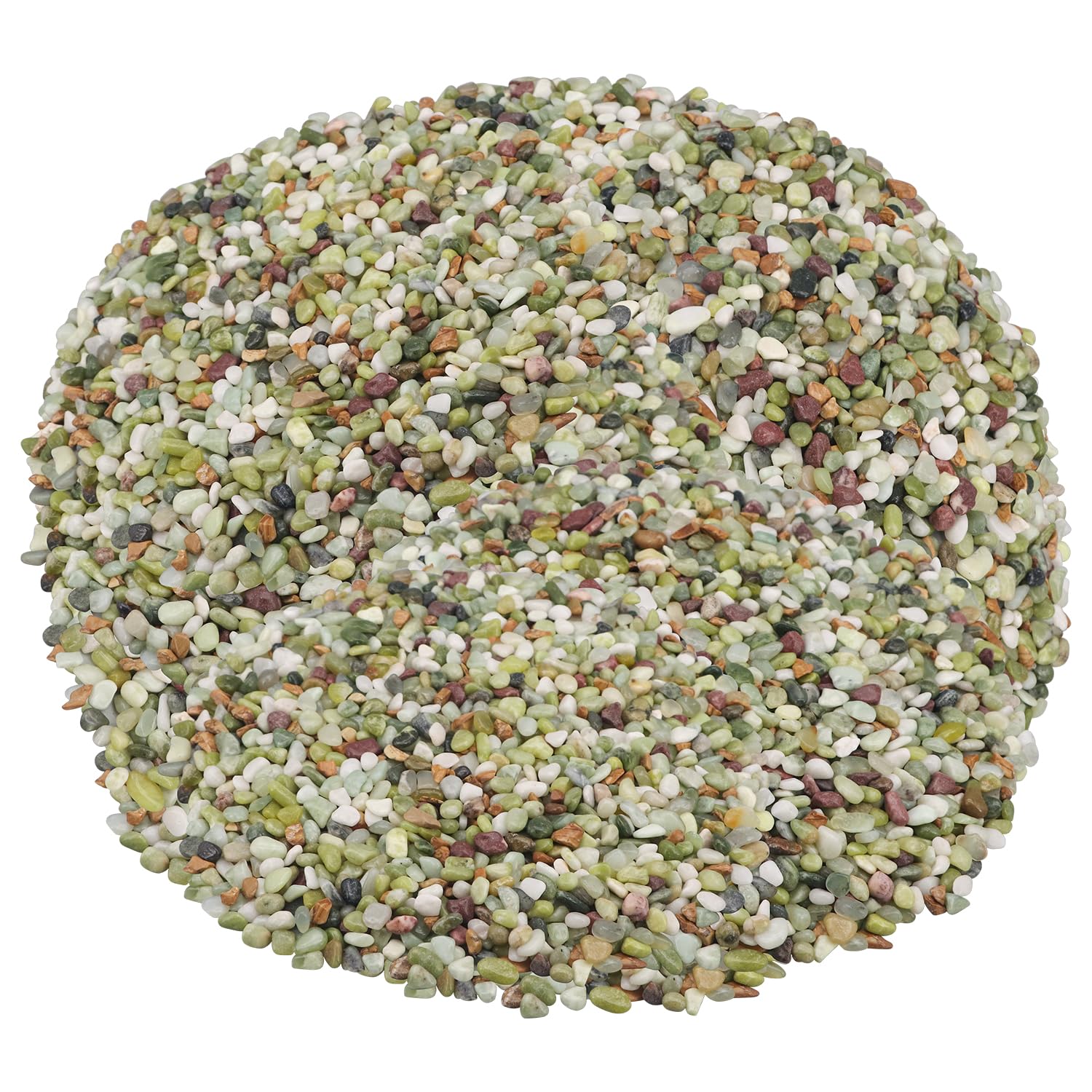 Photo 1 of Landscaping Pebbles River Rocks Decorative Ornamental Pebbles Garden Landscaping Stones Gravel Filler for Home Decoration Flower Bed Fish Tank Plants Vases Succulents (1, Green, 10 Pounds)
