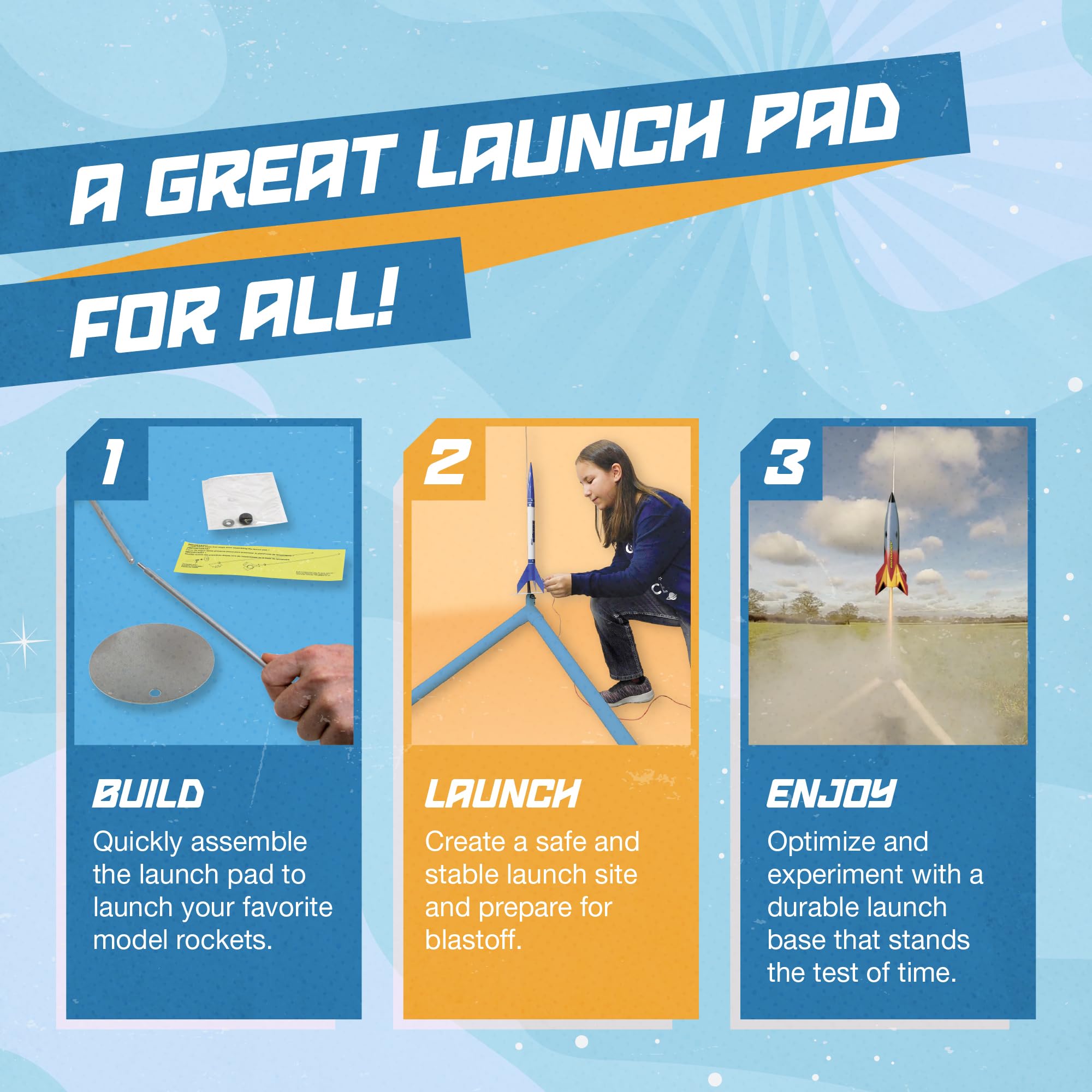 Estes 3552 PS II Launch Pad, Flying-Rocket-Model Launch Pad, Rocket Model Kit Accessories for Ages 10+