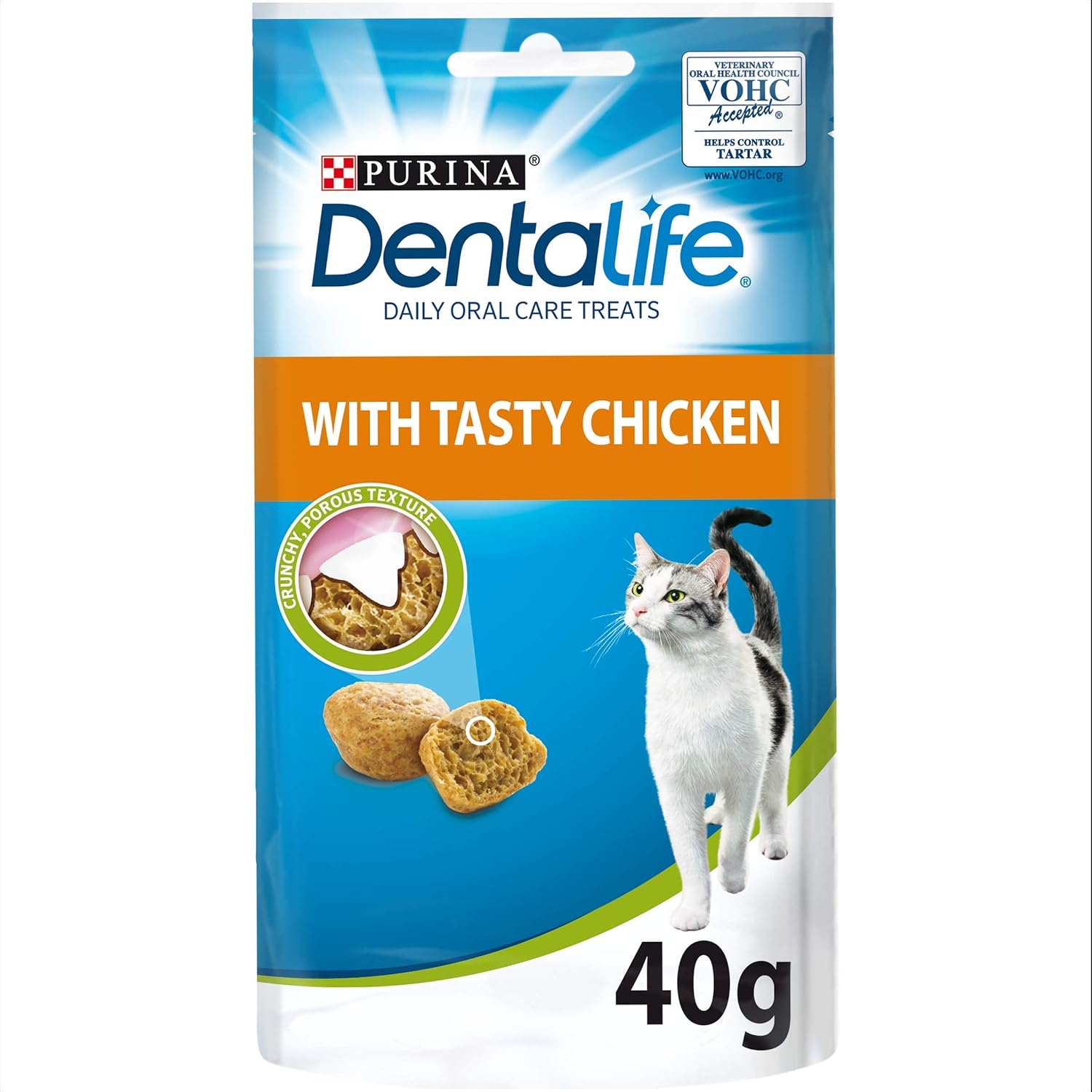 DENTALIFE Dental Chicken Cat Treats 40g, 40 g (Pack of 1)